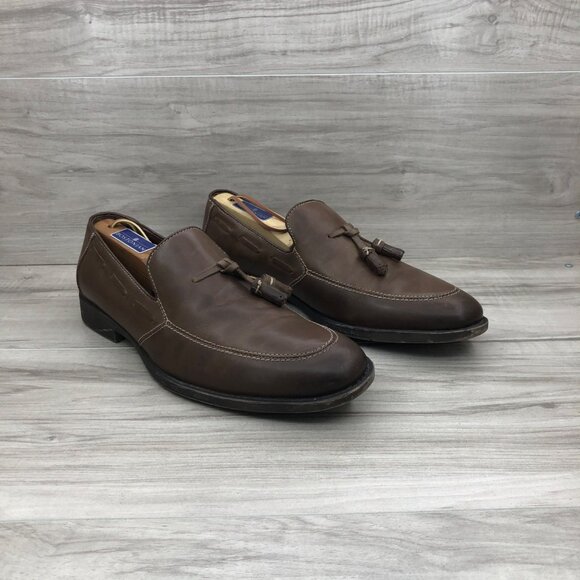Robert Wayne Loafers Mens 8 Brown Leather Slip On Tassel Shoes main image 6